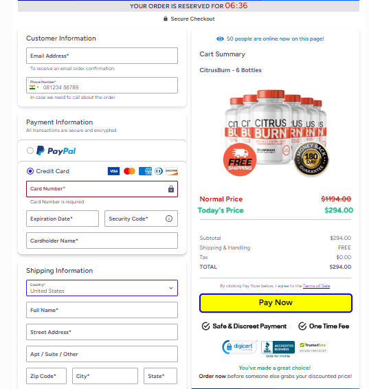 order now Citrus Burn